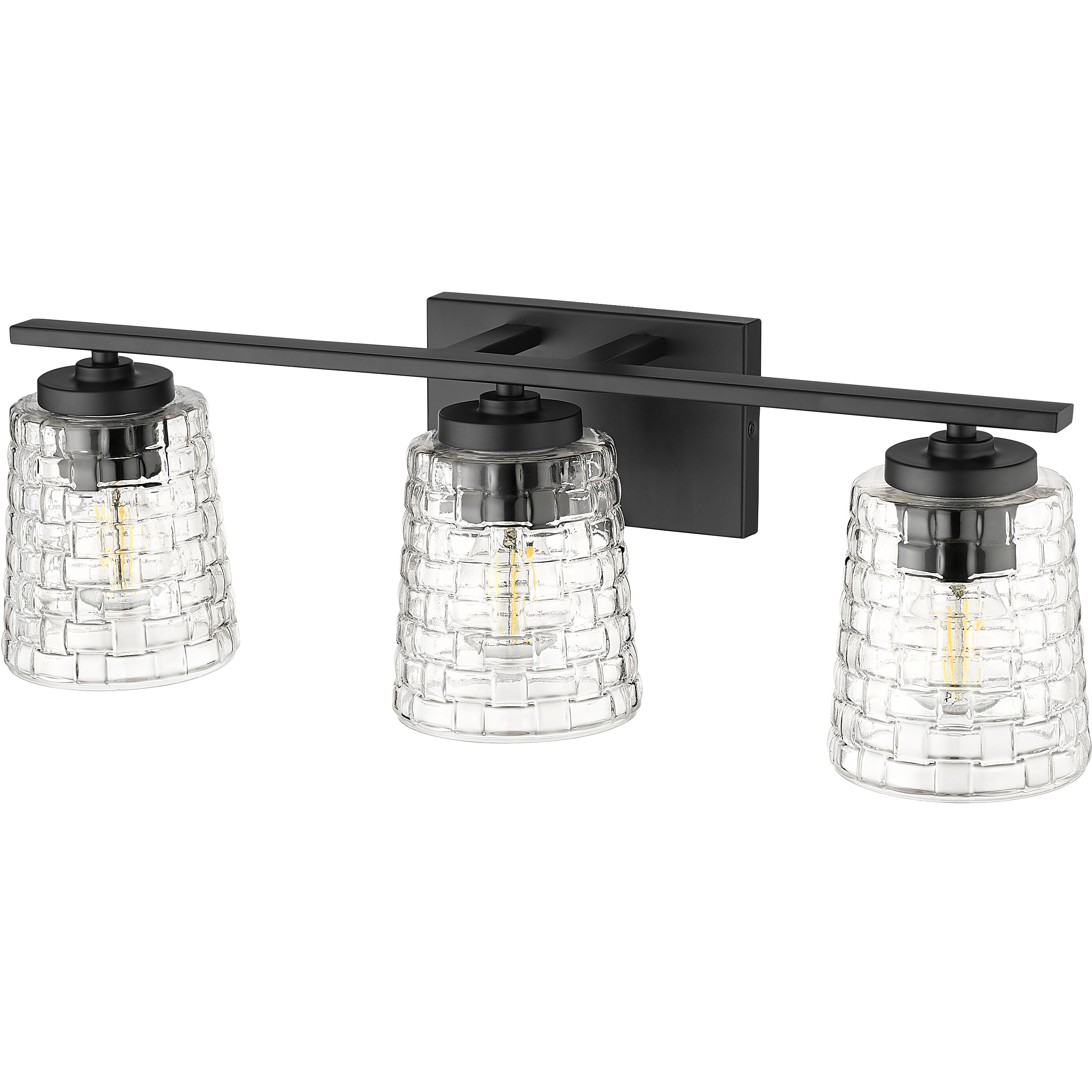 Saben 3 Light 23 inch Matte Black Bathroom Vanity Light Wall Light